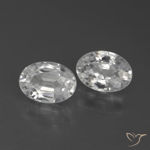 2.23 ctw White Zircon Stones, Natural Zircon in Oval Facet Shape for Sale