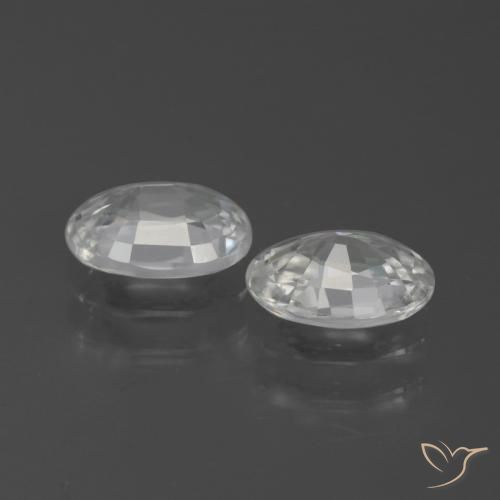 Zircon Gemstones in 7 x 5 mm (calibrated) Size for Sale, Zircon Stones in White Color