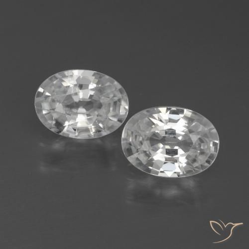 2.29 ct White Zircon, 6.9 x 5.1 mm Oval Cut From Cambodia, Photo A