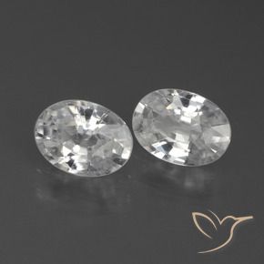 2.29 ctw White Zircon Stones, Natural Zircon in Oval Facet Shape for Sale