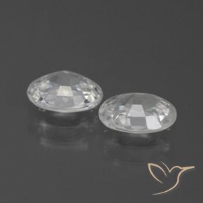 Zircon Gemstones in 7 x 5 mm (calibrated) Size for Sale, Zircon Stones in White Color