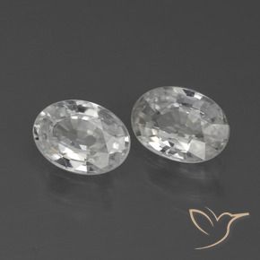 2.37 ctw White Zircon Stones, Natural Zircon in Oval Facet Shape for Sale