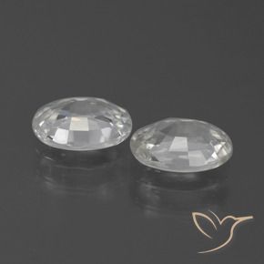 Zircon Gemstones in 7 x 5 mm (calibrated) Size for Sale, Zircon Stones in White Color