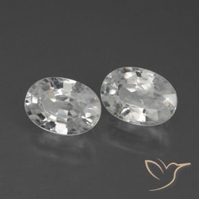 2.63 ctw White Zircon Stones, Natural Zircon in Oval Facet Shape for Sale