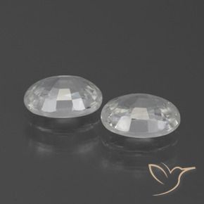 Zircon Gemstones in 7 x 5 mm (calibrated) Size for Sale, Zircon Stones in White Color