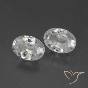 2.35 ctw White Zircon Stones, Natural Zircon in Oval Facet Shape for Sale