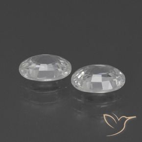 Zircon Gemstones in 7 x 5 mm (calibrated) Size for Sale, Zircon Stones in White Color