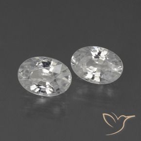 2.41 ctw White Zircon Stones, Natural Zircon in Oval Facet Shape for Sale