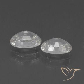 Zircon Gemstones in 7 x 5 mm (calibrated) Size for Sale, Zircon Stones in White Color