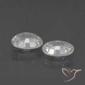 Zircon Gemstones in 7 x 5 mm (calibrated) Size for Sale, Zircon Stones in White Color