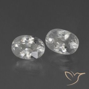 2.74 ctw White Zircon Stones, Natural Zircon in Oval Facet Shape for Sale