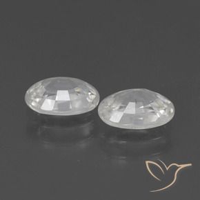 Zircon Gemstones in 7 x 5 mm (calibrated) Size for Sale, Zircon Stones in White Color