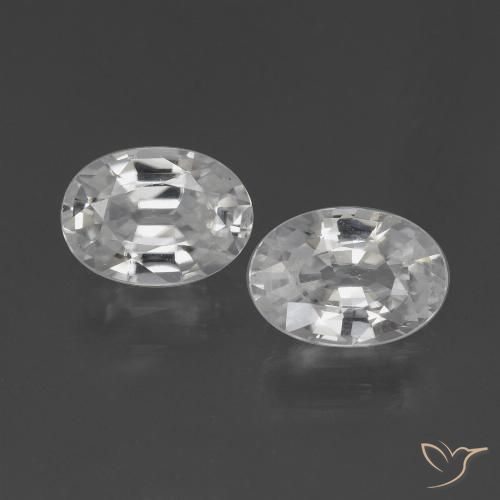 2.46ctw Natural White Zircon, Oval, VVS-VS