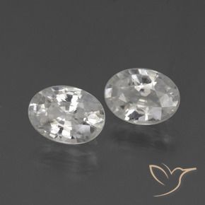 2.27 ctw White Zircon Stones, Natural Zircon in Oval Facet Shape for Sale