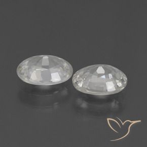 Zircon Gemstones in 7 x 5 mm (calibrated) Size for Sale, Zircon Stones in White Color