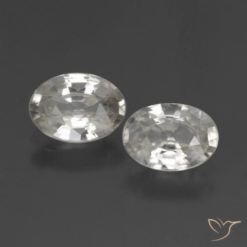 2.17 ct White Zircon, 7 x 5.1 mm Oval Cut From Cambodia, Photo A