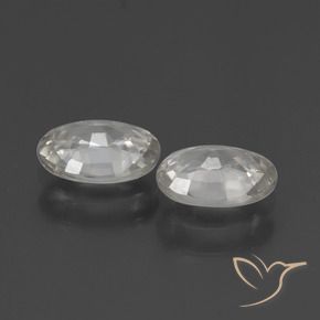 Zircon Gemstones in 7 x 5 mm (calibrated) Size for Sale, Zircon Stones in Warm White Color