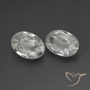 2.09 ctw White Zircon Stones, Natural Zircon in Oval Facet Shape for Sale