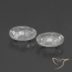 Zircon Gemstones in 7 x 5 mm (calibrated) Size for Sale, Zircon Stones in White Color