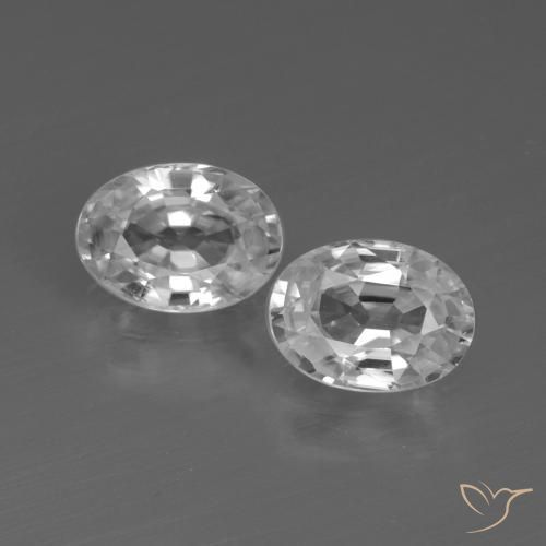 2.36ctw Natural Clear White Zircon, Oval, VVS-VS