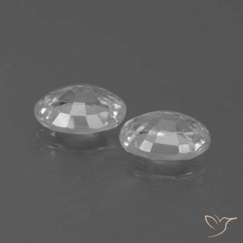 Zircon Gemstones in 7 x 5 mm (calibrated) Size for Sale, Zircon Stones in Clear White Color