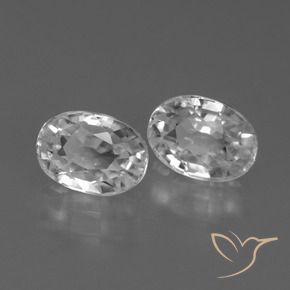 2.80 ctw White Zircon Stones, Natural Zircon in Oval Facet Shape for Sale