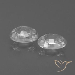 Zircon Gemstones in 7 x 5 mm (calibrated) Size for Sale, Zircon Stones in White Color