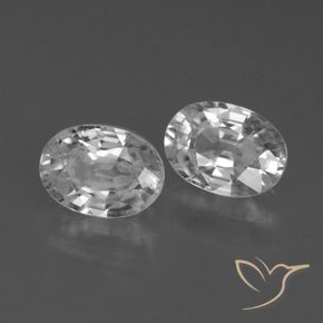 2.69 ctw White Zircon Stones, Natural Zircon in Oval Facet Shape for Sale