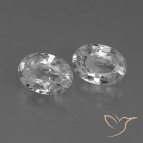 2.57 ctw White Zircon Stones, Natural Zircon in Oval Facet Shape for Sale