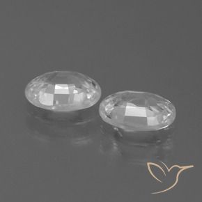 Zircon Gemstones in 7 x 5 mm (calibrated) Size for Sale, Zircon Stones in White Color