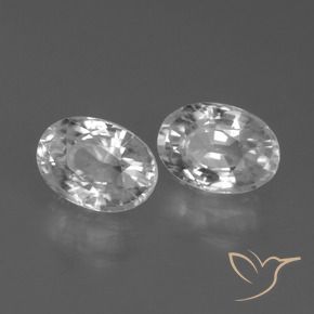 2.88 ctw White Zircon Stones, Natural Zircon in Oval Facet Shape for Sale