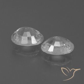 Zircon Gemstones in 7 x 5 mm (calibrated) Size for Sale, Zircon Stones in White Color