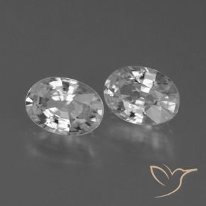 2.46 ctw White Zircon Stones, Natural Zircon in Oval Facet Shape for Sale