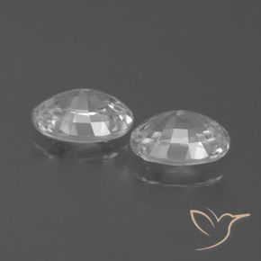 Zircon Gemstones in 7 x 5 mm (calibrated) Size for Sale, Zircon Stones in White Color