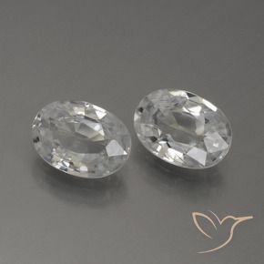 2.29 ctw White Zircon Stones, Natural Zircon in Oval Facet Shape for Sale