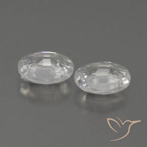Zircon Gemstones in 7 x 5 mm (calibrated) Size for Sale, Zircon Stones in White Color