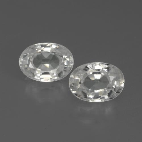 White Zircon Gem - 1.2ct Oval Facet (ID: 439105)