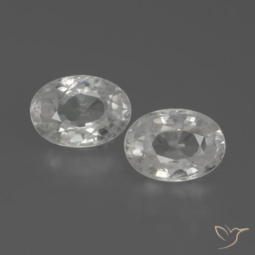 2.76 ct White Zircon, 7.2 x 5.2 mm Oval Cut From Cambodia, Photo A