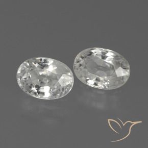 2.65 ctw White Zircon Stones, Natural Zircon in Oval Facet Shape for Sale