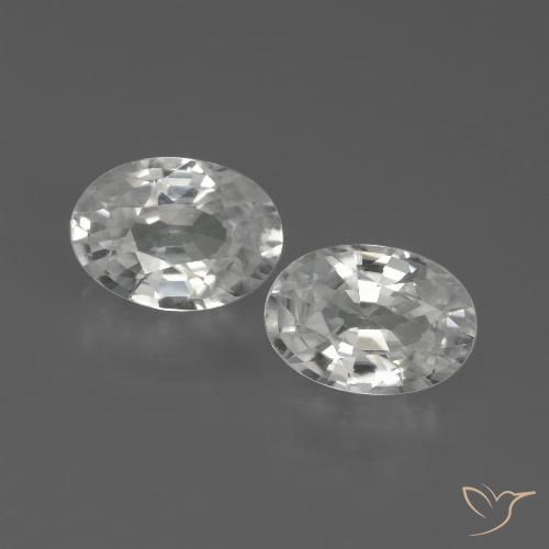 2.41 ct White Zircon, 7.1 x 5.1 mm Oval Cut From Cambodia, Photo A