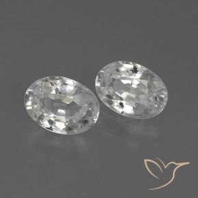 2.41 ctw White Zircon Stones, Natural Zircon in Oval Facet Shape for Sale