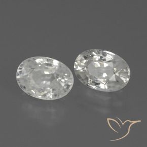 2.78 ctw White Zircon Stones, Natural Zircon in Oval Facet Shape for Sale
