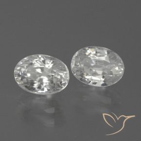 3.19 ctw White Zircon Stones, Natural Zircon in Oval Facet Shape for Sale