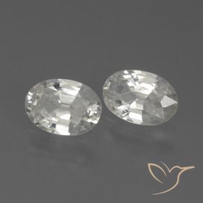 2.10 ctw White Zircon Stones, Natural Zircon in Oval Facet Shape for Sale