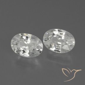 2.24 ctw White Zircon Stones, Natural Zircon in Oval Facet Shape for Sale