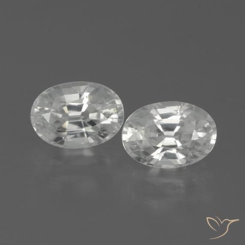 2.63ctw Natural White Zircon, Oval, VS