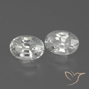 2.63 ctw White Zircon Stones, Natural Zircon in Oval Facet Shape for Sale
