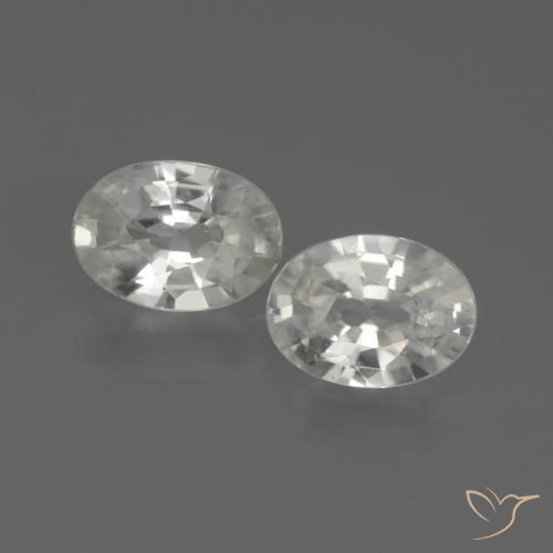 2.05 ct White Zircon, 7 x 5 mm Oval Cut From Cambodia, Photo A