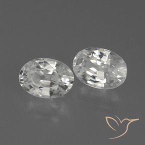 2.39 ctw White Zircon Stones, Natural Zircon in Oval Facet Shape for Sale
