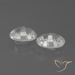 Zircon Gemstones in 7 x 5 mm (calibrated) Size for Sale, Zircon Stones in White Color